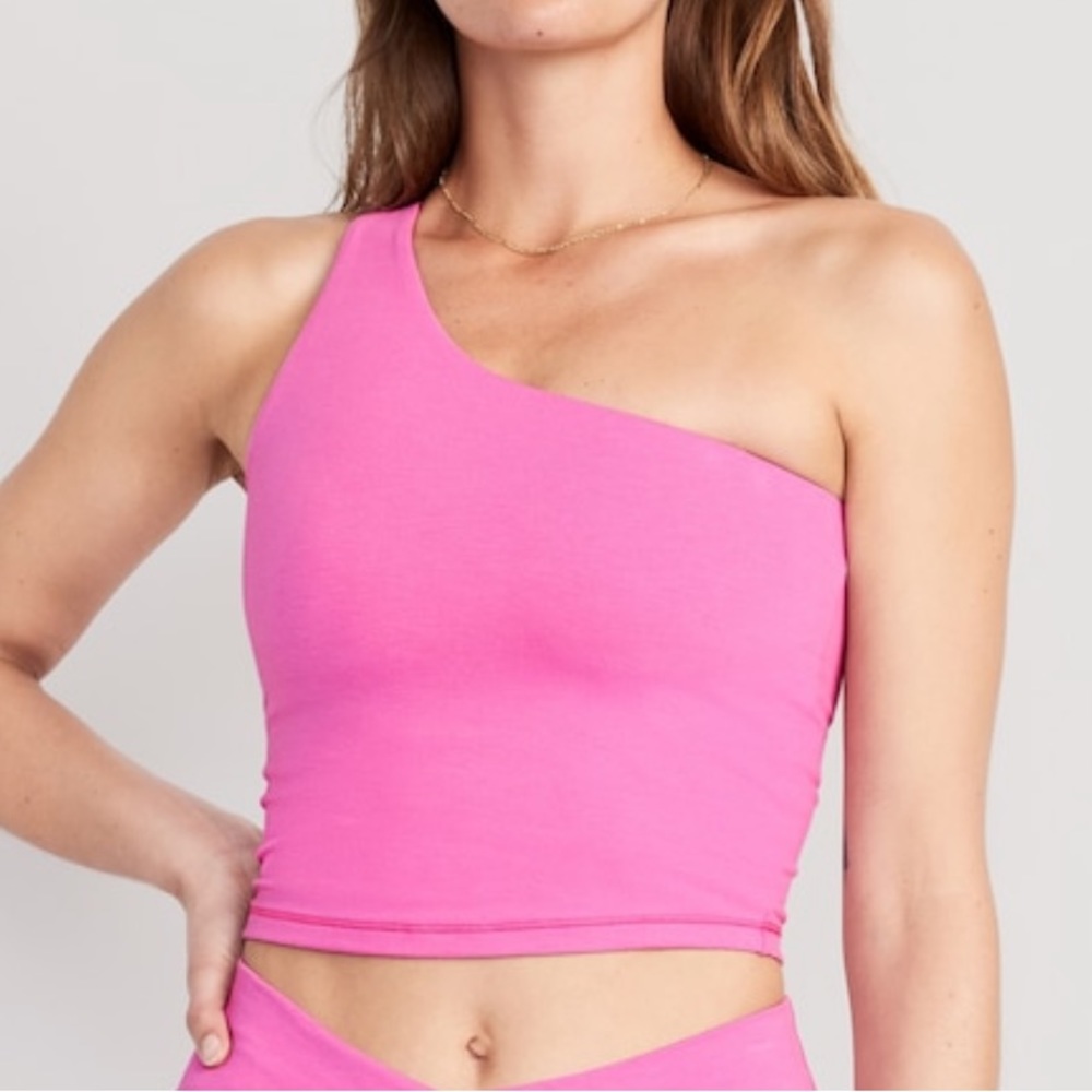 NWT Old Navy One Shoulder Pink Tank
